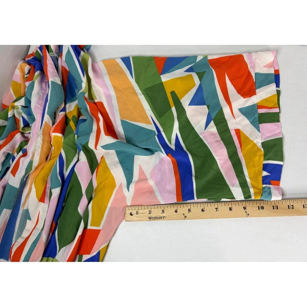 Fashion Nova 2 Piece‎ Set Geometric Abstract Duster & Bralette Multi Color Large